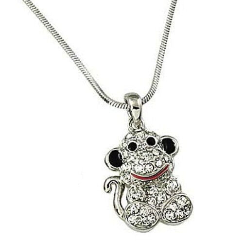 Cute Little Monkey 3D Pendant Necklace Monkey Horoscope Zodiac Sign