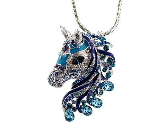 Horse 3D Pendant Necklace 21" Chain Gift Boxed Fast Shipping