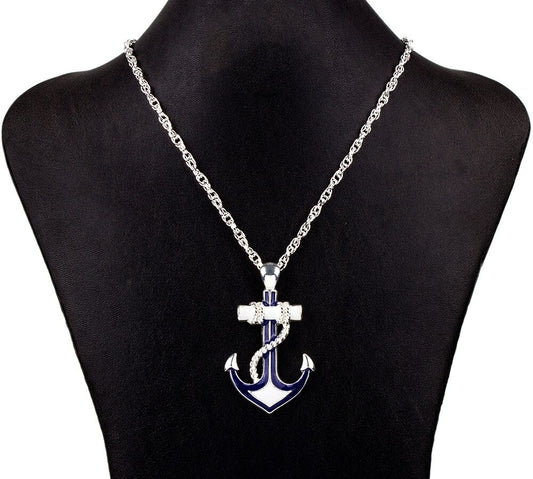 Large Nautical Anchor Pendant Necklace  with 20 " Chain Gift Boxed Fast Shipping