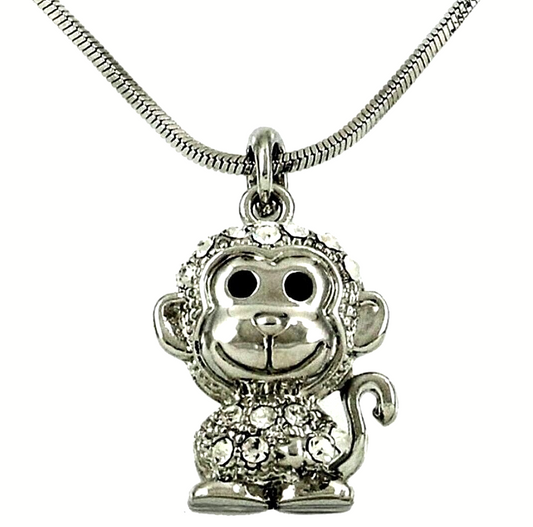 Adorable Little Monkey 3D Pendant and Necklace Gift Boxed Fashion Jewelry