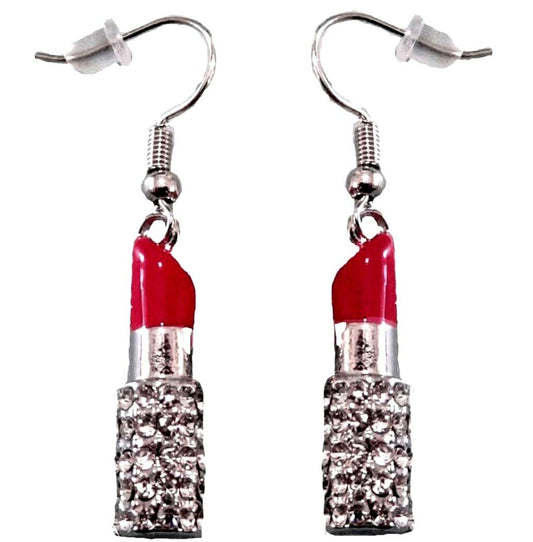 Designer Look Crystal Red Lipstick 3D Earrings Gift Boxed Fast Shipping