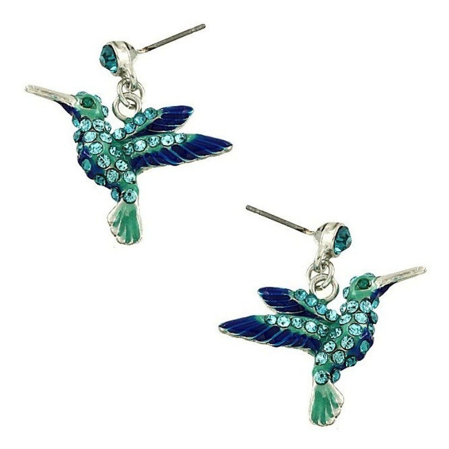 Gorgeous Hummingbird Pendant and Earring Stud Set Bird Jewelry Fast Shipping