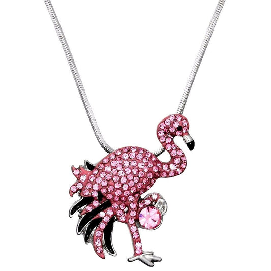 Gorgeous Design Pink Flamingo Pendant Necklace 18"  Chain Fast Shipping