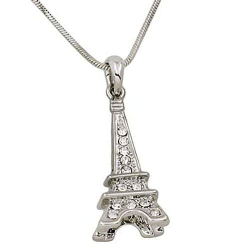 Designer  Eiffel Tower  Beautiful  3D Pendant and Necklace Rhodium Plated
